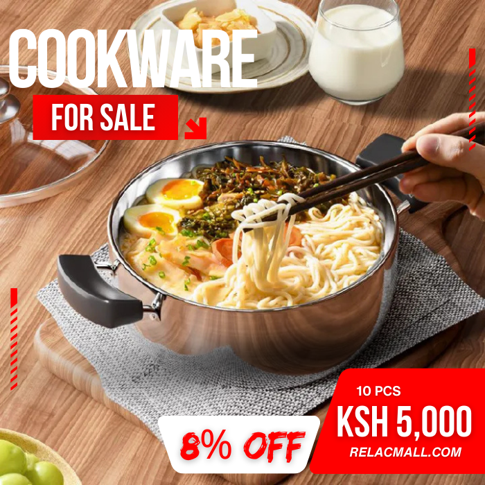 Jamespot 10PCS Stainless steel Pots Non Stick Sufuria Cookware Set Cooking Pots Sufuria 5pcs pots+5pcs lids