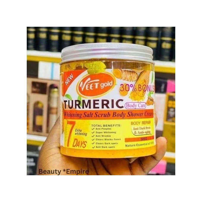VEET GOLD turmeric Whitening Salt Scrub Body Shower Cream