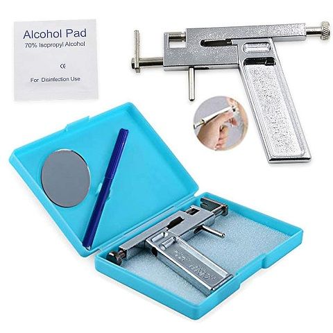 Professional Metallic Ear Piercing Gun Kit Stainless Steel Ear Nose Navel Body Piercing Gun Tool for Piercing Supplies, Piercing Kit and Piercing Tool Safe, Precise & Easy to Use