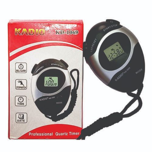 Kadio KD-1069 Professional Digital Stopwatch – Quartz Timer with LCD Display Stop Watch Quartz Timer with Lap/Reset & Start/Stop