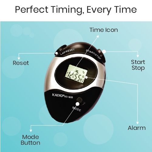 Kadio KD-1069 Professional Digital Stopwatch – Quartz Timer with LCD Display Stop Watch Quartz Timer with Lap/Reset & Start/Stop