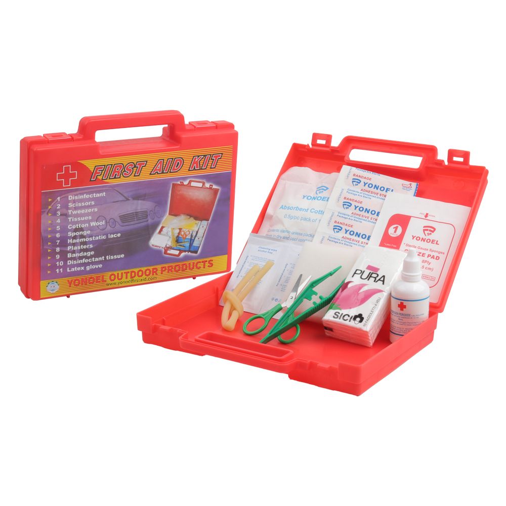 Portable First Aid Kit Box with Complete Emergency Medical Supplies for Home, Car, Office, Travel and Outdoor Use Compact, Durable & Easy to Carry