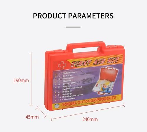 Portable First Aid Kit Box with Complete Emergency Medical Supplies for Home, Car, Office, Travel and Outdoor Use Compact, Durable & Easy to Carry