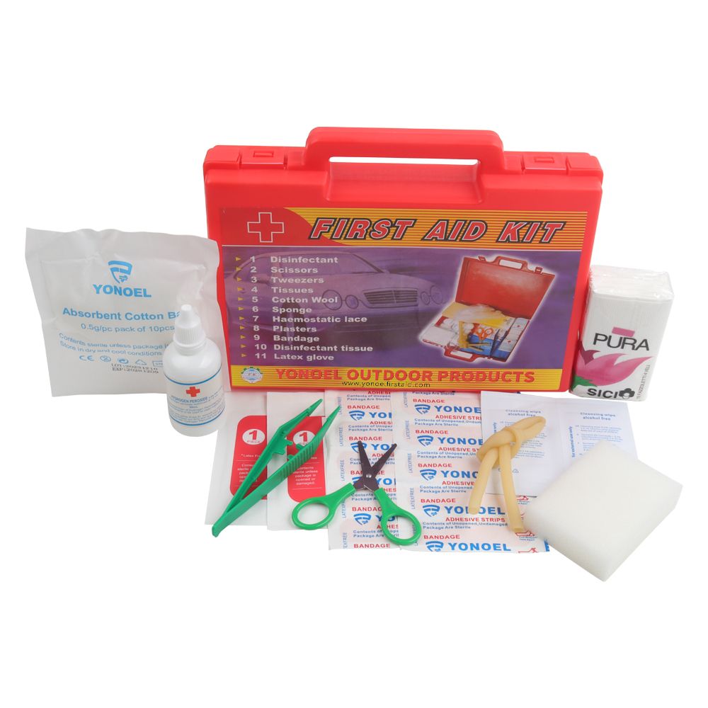Portable First Aid Kit Box with Complete Emergency Medical Supplies for Home, Car, Office, Travel and Outdoor Use Compact, Durable & Easy to Carry