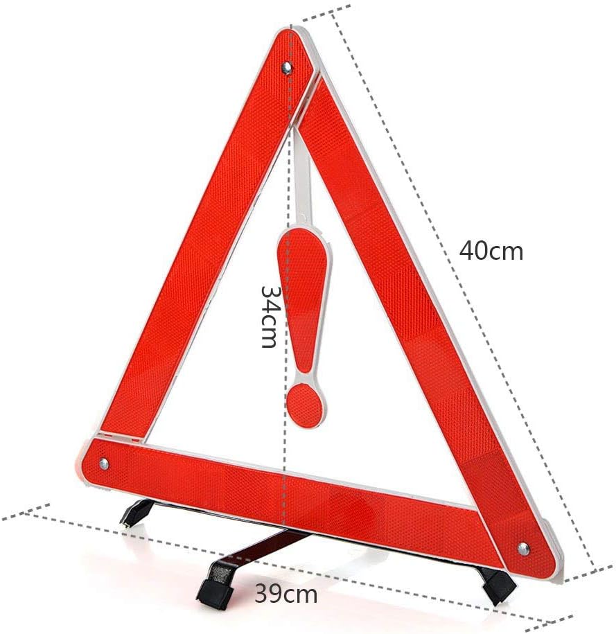 Universal Triangle Life Savers Reflector, Foldable Emergency Car Truck Van Warning Triangle Signs Road Safety Reflective Exclamation Point Sign Triangle Warning Kit Tool with Carrying Case