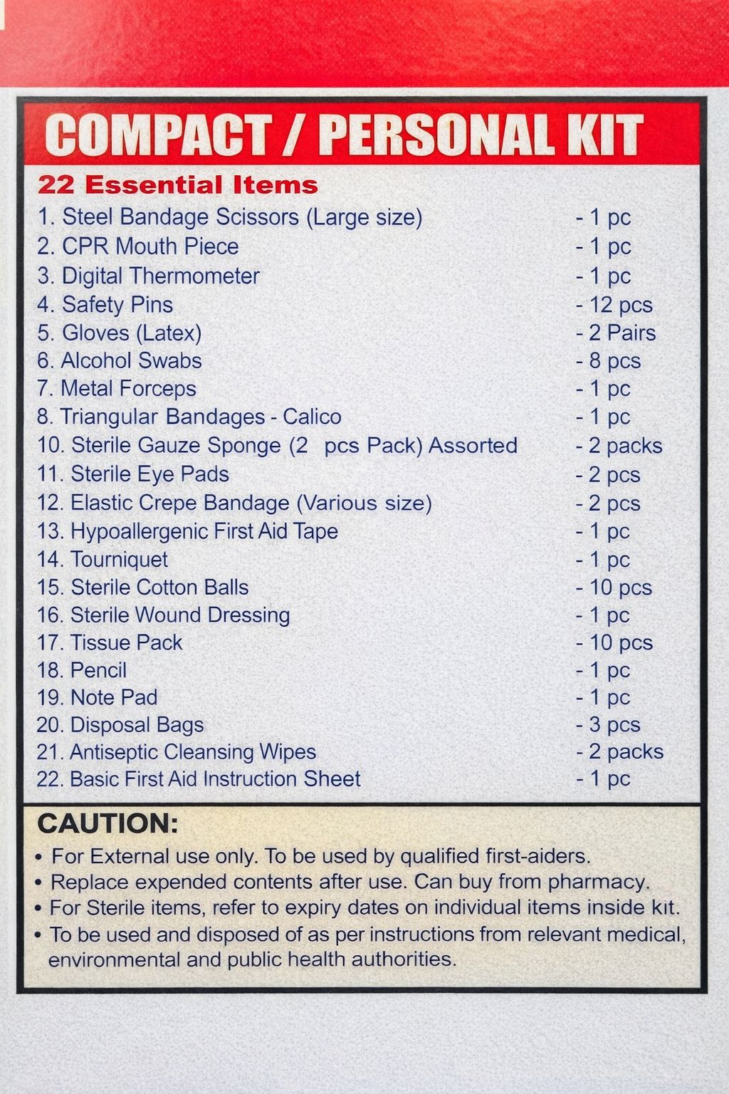 Compact First Aid Kit 22 Piece Emergency Medical Kit for Home, Car, Office & Travel Portable Safety Kit with Bandages, Antiseptic Wipes, Gloves & Essential Medical Supplies