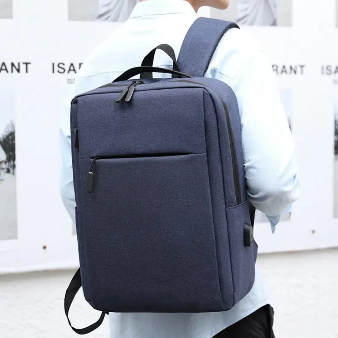 Travel Laptop Backpack.
Features: This backpack is designed to be water-resistant and includes an anti-theft design. It has a built-in USB charging port and a charging cable, allowing you to charge de