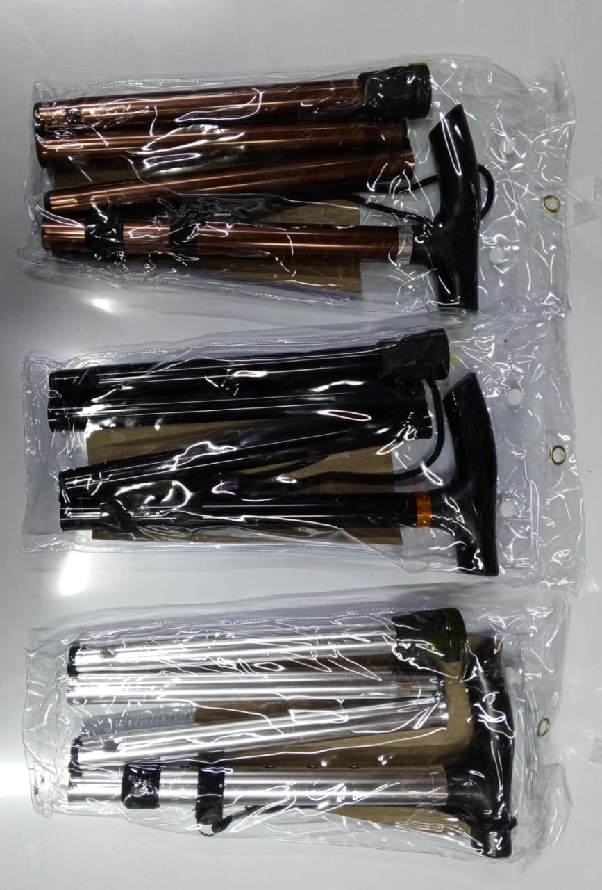 Folding walkingsticks, adjustable walking aid designed for mobility assistance. 
Key features of this product include:
Portability: The cane easily folds down to a compact 11 inche