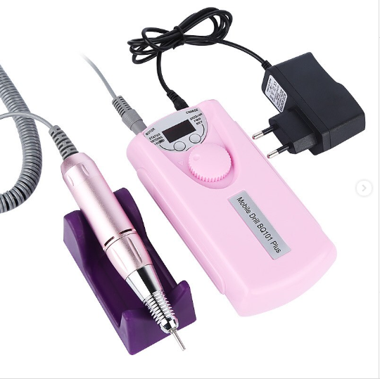 Portable 30000rpm rechargeable electric nail drill machine with nail drill bits set