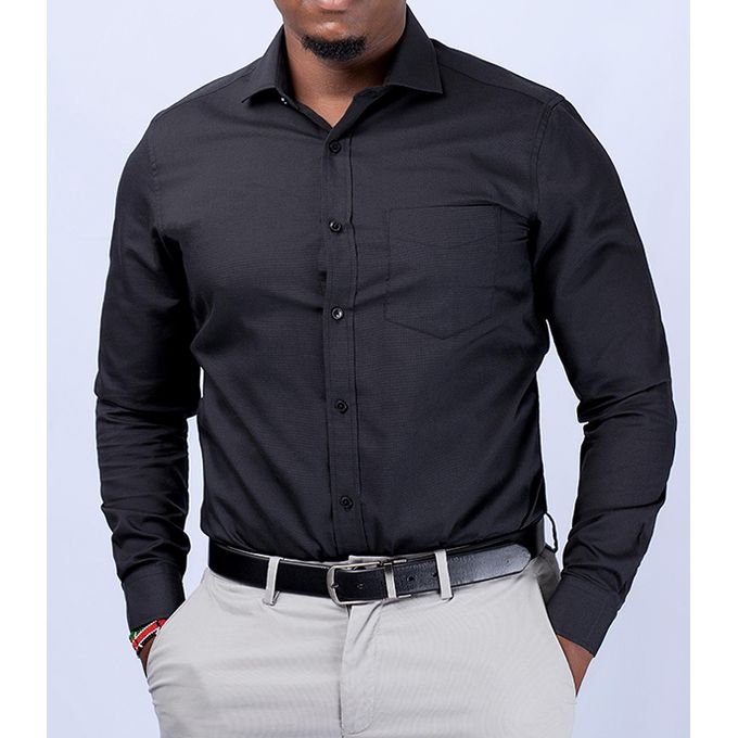 5 Pack Men’s Official Long Sleeve Cotton Shirts – Slim Fit in Sky Blue, Black, Navy, White & Grey”
