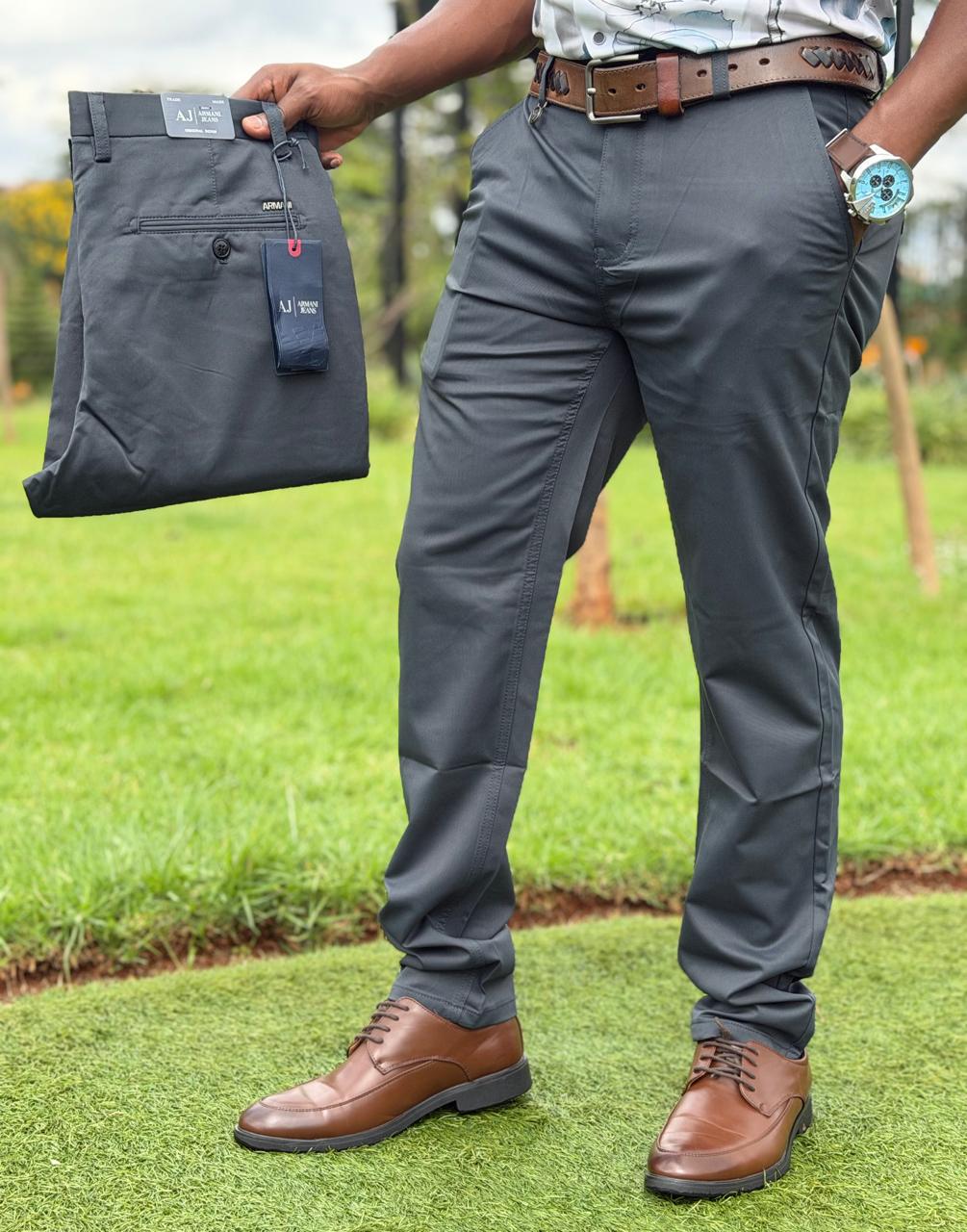 Men’s Classic Slim Fit Cotton Trousers -Made from high-quality cotton fabric, they are soft, breathable, and perfect for all-day wear. The tailored design ensures a neat and polished appearance