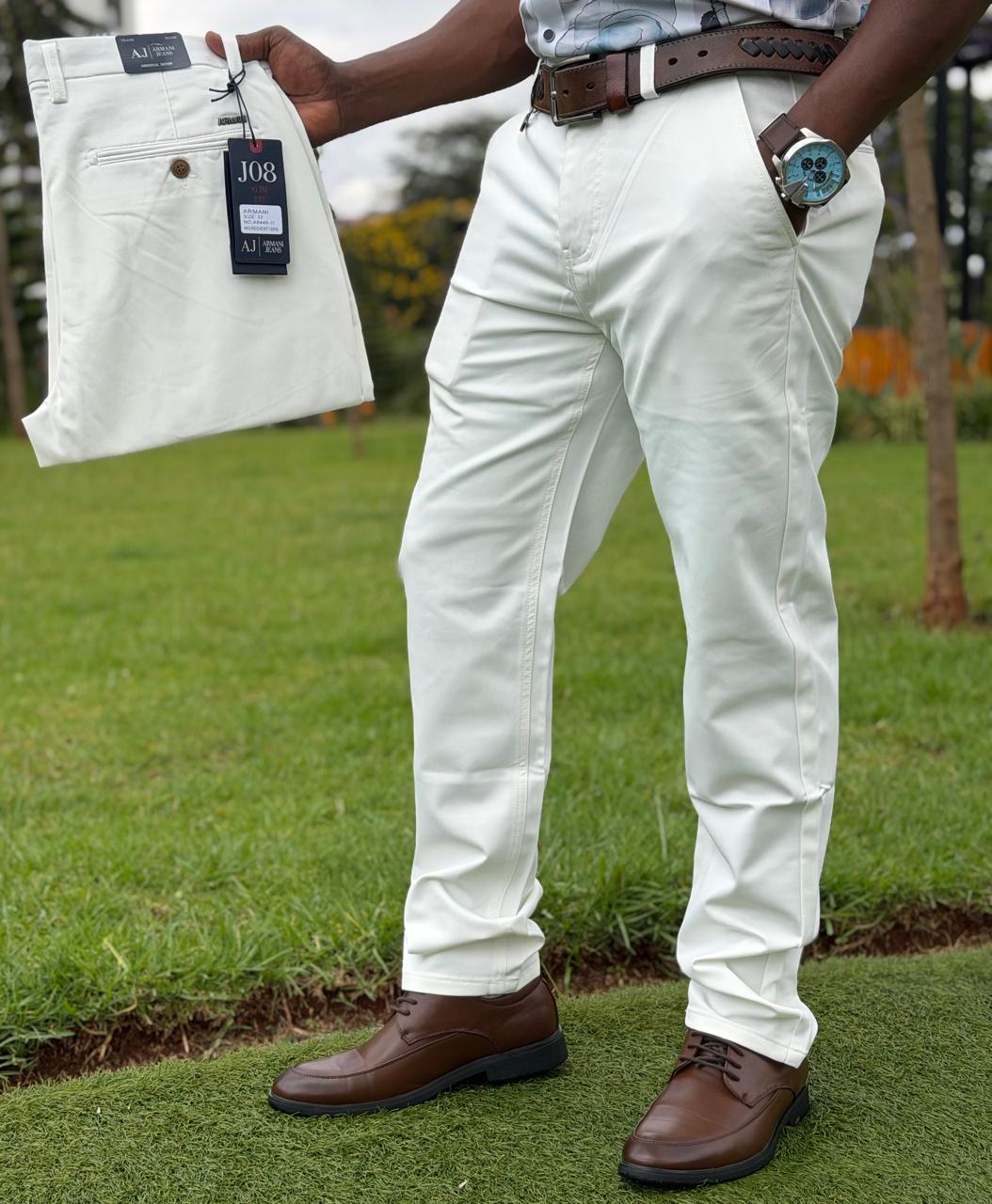 Men’s Classic Slim Fit Cotton Trousers -Made from high-quality cotton fabric, they are soft, breathable, and perfect for all-day wear. The tailored design ensures a neat and polished appearance