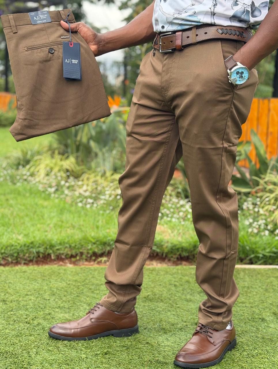 Men’s Classic Slim Fit Cotton Trousers -Made from high-quality cotton fabric, they are soft, breathable, and perfect for all-day wear. The tailored design ensures a neat and polished appearance