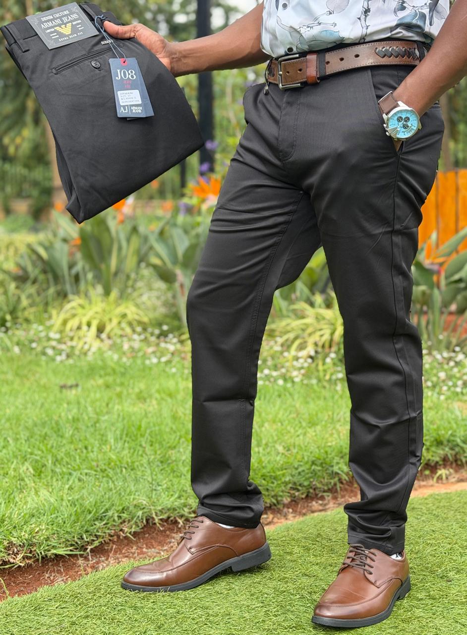 Men’s Classic Slim Fit Cotton Trousers -Made from high-quality cotton fabric, they are soft, breathable, and perfect for all-day wear. The tailored design ensures a neat and polished appearance