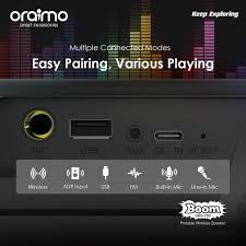 Oraimo Boom 30W Wireless Speaker – Powerful Bass Bluetooth Speaker, Portable Rechargeable Outdoor Audio System