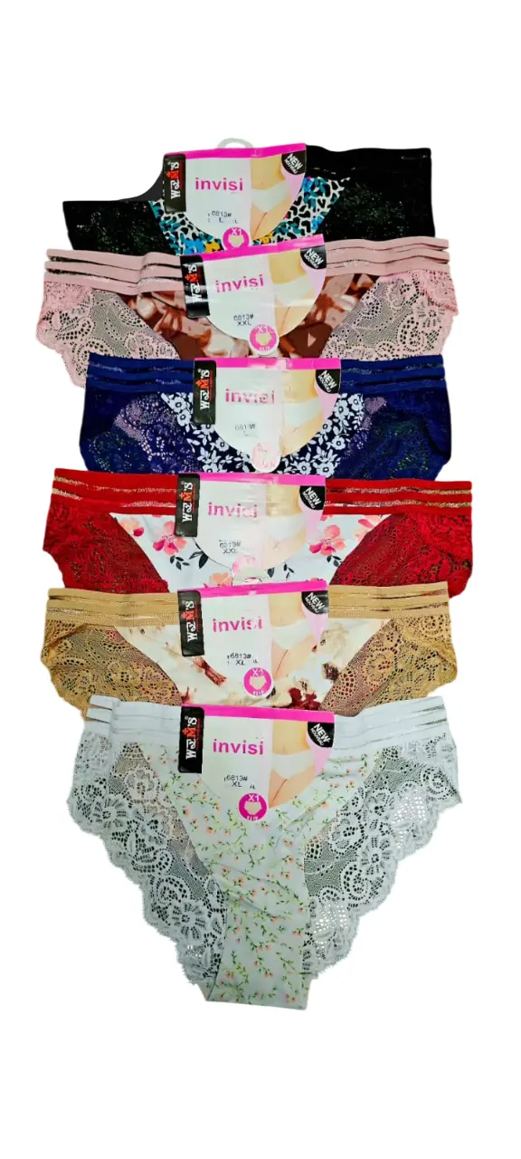 6 PCS Premium Lace Comfort Panties for Women – Soft, Breathable, Invisible Seam, Elegant Floral Design