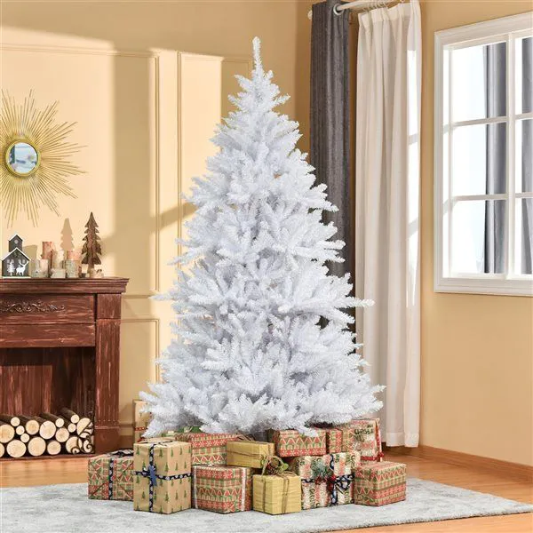White Christmas Tree – Snowy Artificial Holiday Tree for Home Decoration (Choose Size)