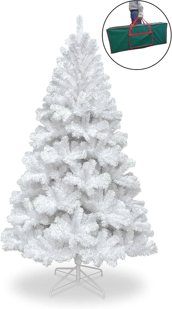 White Christmas Tree – Snowy Artificial Holiday Tree for Home Decoration (Choose Size)