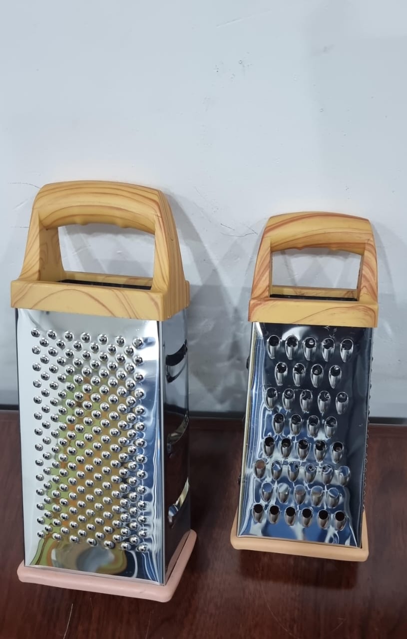 Stainless Steel 4-Sided Box Grater Vegetable Cheese Grater with Slicer – Multi-Function Kitchen Grater for Fruits, Vegetables & Cheese