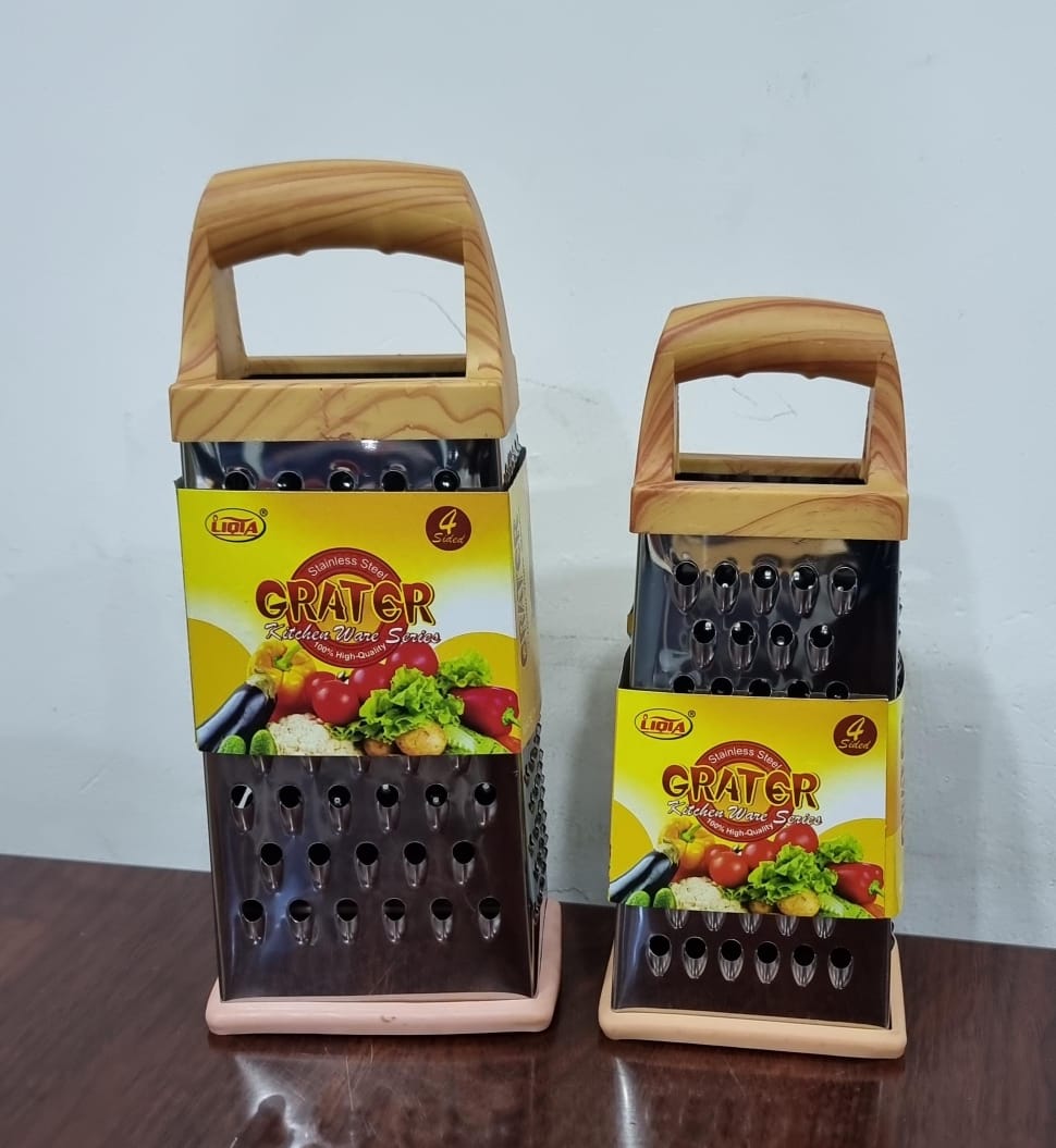 Stainless Steel 4-Sided Box Grater Vegetable Cheese Grater with Slicer – Multi-Function Kitchen Grater for Fruits, Vegetables & Cheese