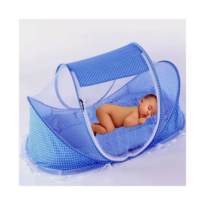 Fashion Portable Foldable Baby Sleeping Nest Cot Mosquito Net with Cushioned Fibre Mattress & Pink/Blue Mosquito Net – Lightweight Foldable Newborn Sleeping Nest, Breathable& Comfortable Infant Travel