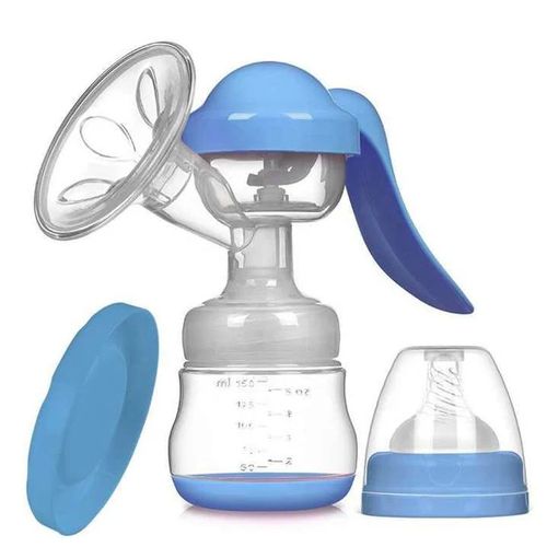 Healthy Manual Breast Pump with Free Baby Bottle Cap – Portable Handheld Breastfeeding Pump, BPA-Free, Silent Milk Expression, Easy to Clean, Comfortable Suction for Nursing Mothers