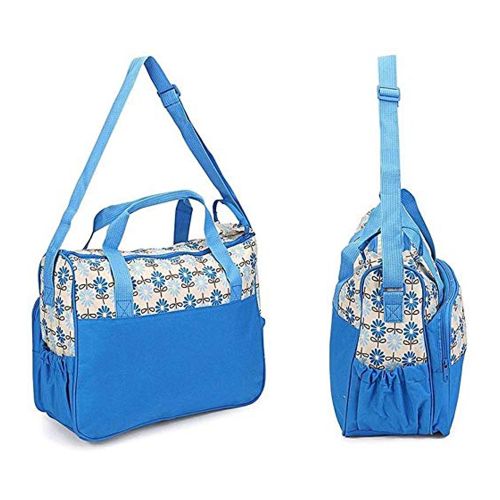 5 In 1 Baby Diaper Bag Nappy Changing Pad Travel Mummy Bag (ASSORTED PRINTS AND DECORATION) Includes Big baby bag ,Small diaper bag, Bottle pocket ,Food bag and Mackintosh