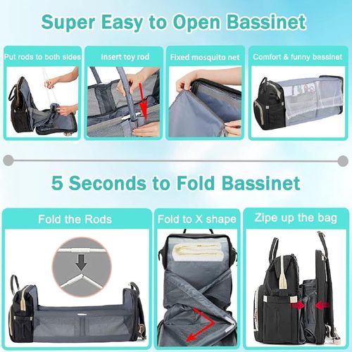 Diaper Bag Backpack, Multifunction Travel Back Pack Maternity Baby Changing Bags, Large Capacity, Waterproof and Stylish,
