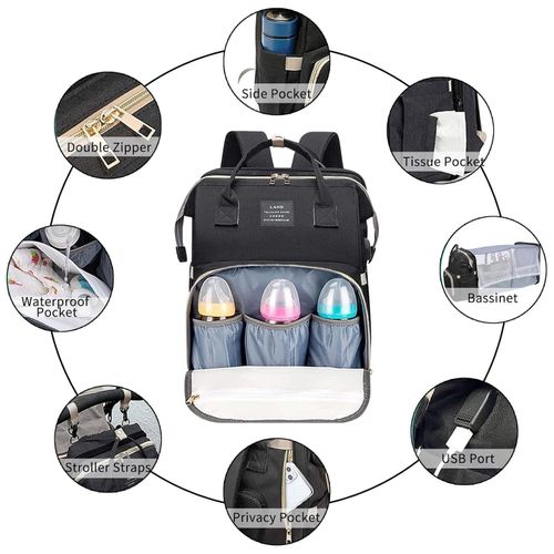 Diaper Bag Backpack, Multifunction Travel Back Pack Maternity Baby Changing Bags, Large Capacity, Waterproof and Stylish,