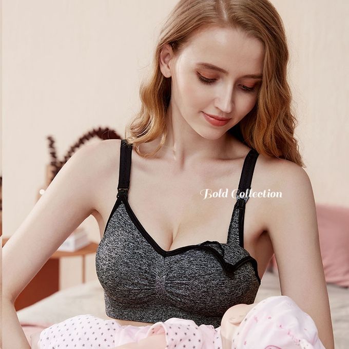 Quality Breastfeeding Nursing Padded Sports Bra | Soft Cotton Maternity Bra | Easy Open & Close Clip for Nursing Moms | Stretchy, Supportive & Comfortable Fit