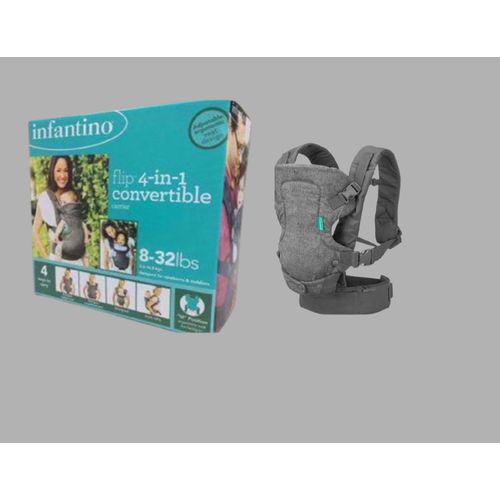Infantino Flip Advanced 4-in-1 Baby Carrier | Ergonomic 360° Convertible Cotton Carrier for Newborns & Toddlers | Front & Back Carry Baby Sling Wrap