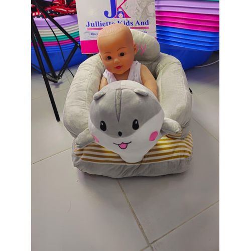 Comfy Baby Support Sit Me Up Pillow Suitable For Babies Age 4 Months And Above (ASSORTED CARTOON DECORATION ON THE FRONT PART) Plush Seat Training Cushion | Soft Infant Sitting Chair with Cute Cartoon