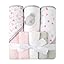 6 PIECE BATH SET THAT HAS 3 HOODED TOWELS  AND 3 WASH CLOTHS