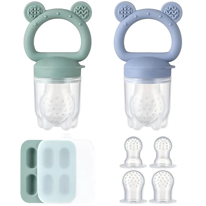 Baby Fruit Food Feeder Pacifier - Fresh Food Feeder, Infant Fruit Teething Teether Toy for 3-24 Months, Silicone Pouch for Toddlers & Kids & Babies Baby Solids/Frozen Fruit Feeder Pacifier