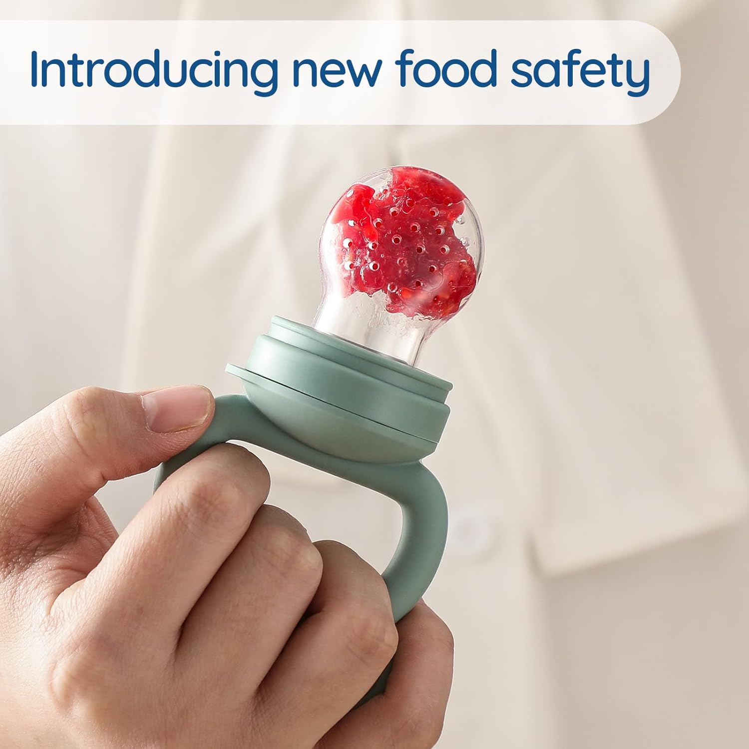 Baby Fruit Food Feeder Pacifier - Fresh Food Feeder, Infant Fruit Teething Teether Toy for 3-24 Months, 6 Pcs Silicone Pouches for Toddlers & Kids & Babies