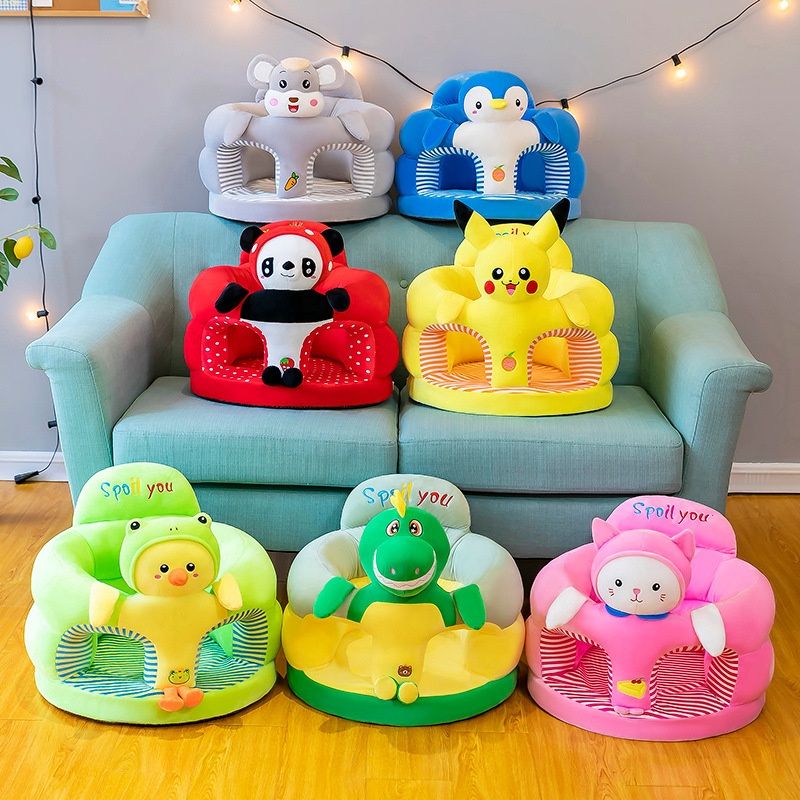 Comfy Baby Support Sit Me Up Pillow Suitable For Babies Age 4 Months And Above (ASSORTED CARTOON DECORATION ON THE FRONT PART) Plush Seat Training Cushion | Soft Infant Sitting Chair with Cute Cartoon