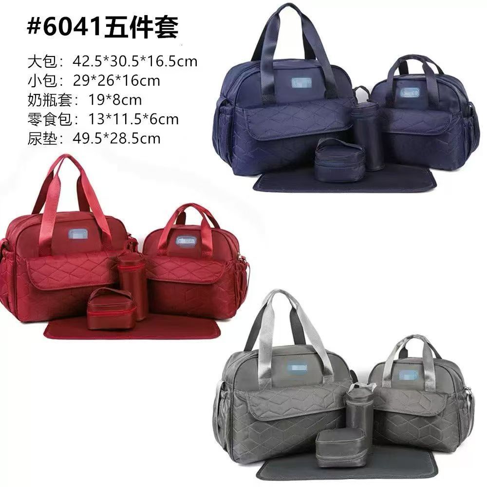 Chicco 5 Piece Diaper Bag Wholesale Mommy Bag Set Waterproof Babi Bag Mom Set Diaper Mummy Travel Maternity Nappy Baby Diaper Bag Set