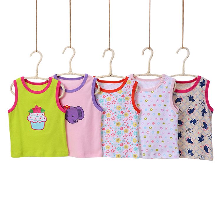 5-Piece Summer Sleeveless T-Shirt Tank Tops Set Baby Cotton 5 Pack Vest and Cartoon Clothes Button Closure Short Length
5 pieces vests for kids unisex girls and boys
5-Piece Summer Sleeveless vest