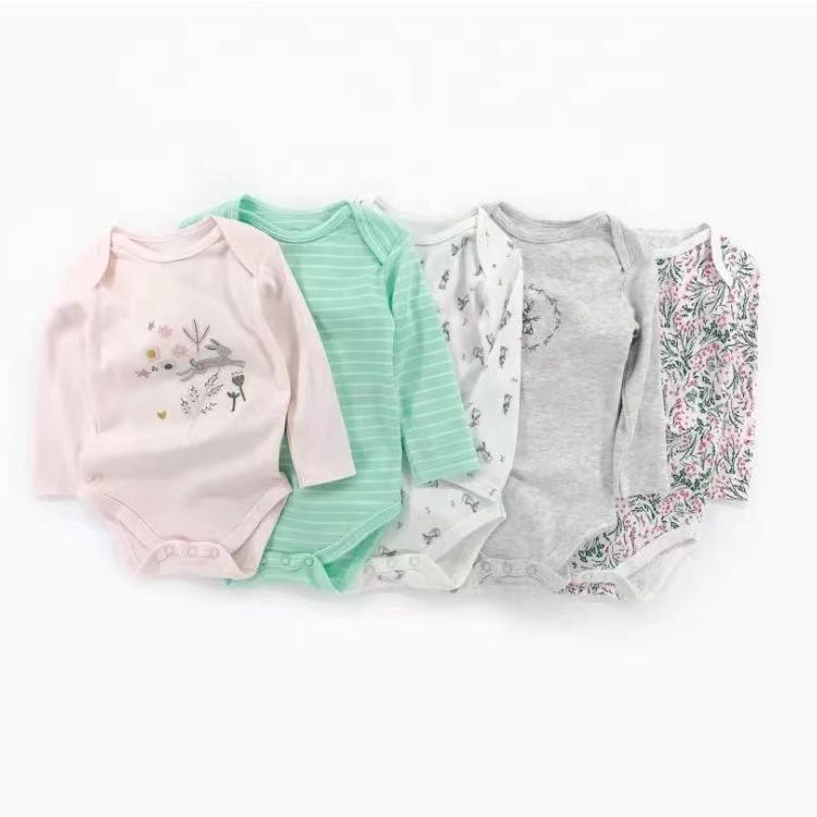 5PCs Cutest Baby Newborn Cotton Long-sleeve Baby Boy Onesies/Bodysuit/sleepsuit
Summer Wear Short Sleeve Infant  Clothing Baby Bodysuits Cotton Jumper Baby