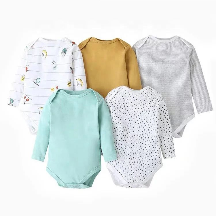 5PCs Cutest Baby Newborn Cotton Long-sleeve Baby Boy Onesies/Bodysuit/sleepsuit
Summer Wear Short Sleeve Infant  Clothing Baby Bodysuits Cotton Jumper Baby