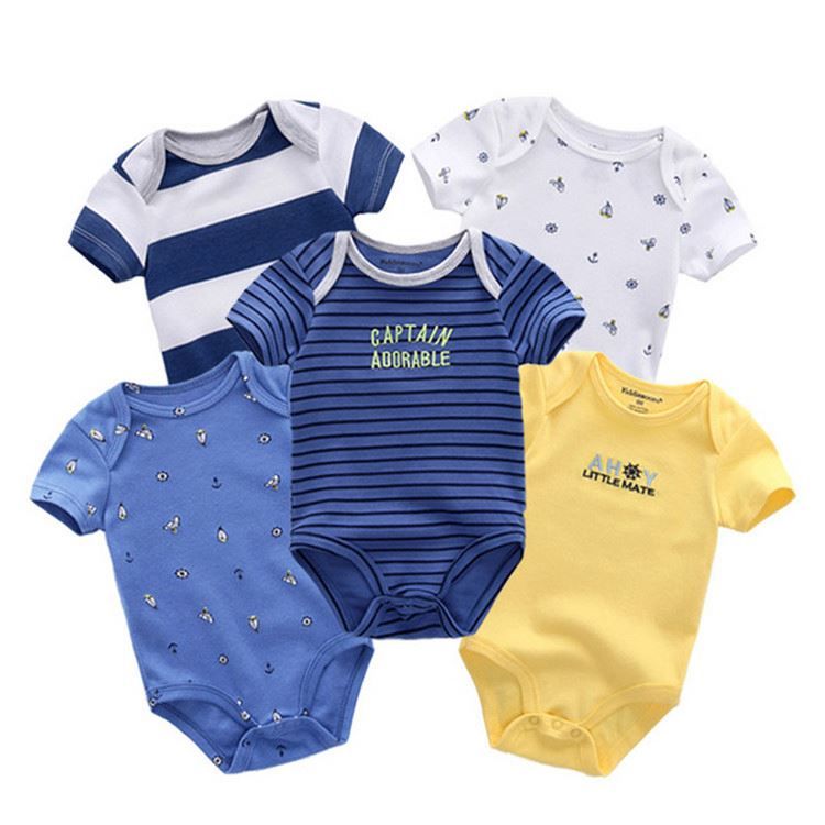 5PCs Cutest Baby Newborn Cotton Long-sleeve Baby Boy Onesies/Bodysuit/sleepsuit
Summer Wear Short Sleeve Infant  Clothing Baby Bodysuits Cotton Jumper Baby
