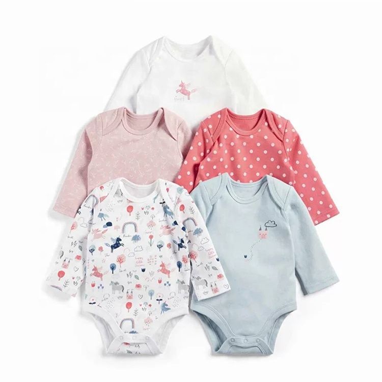 5PCs Cutest Baby Newborn Cotton Long-sleeve Baby Boy Onesies/Bodysuit/sleepsuit
Summer Wear Short Sleeve Infant  Clothing Baby Bodysuits Cotton Jumper Baby
