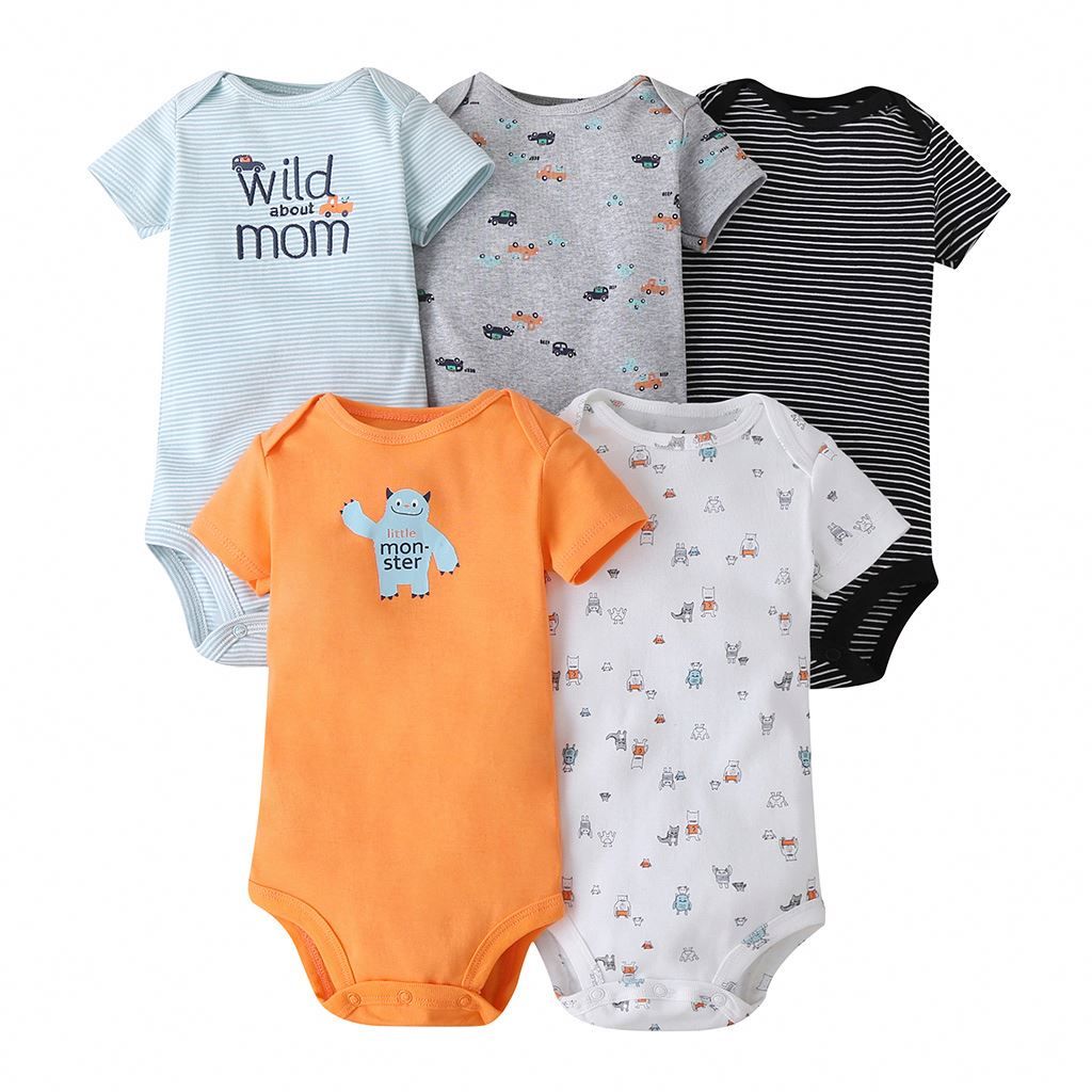 5PCs Cutest Baby Newborn Cotton Long-sleeve Baby Boy Onesies/Bodysuit/sleepsuit
Summer Wear Short Sleeve Infant  Clothing Baby Bodysuits Cotton Jumper Baby