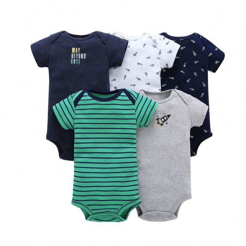 5PCs Cutest Baby Newborn Cotton Long-sleeve Baby Boy Onesies/Bodysuit/sleepsuit
Summer Wear Short Sleeve Infant  Clothing Baby Bodysuits Cotton Jumper Baby