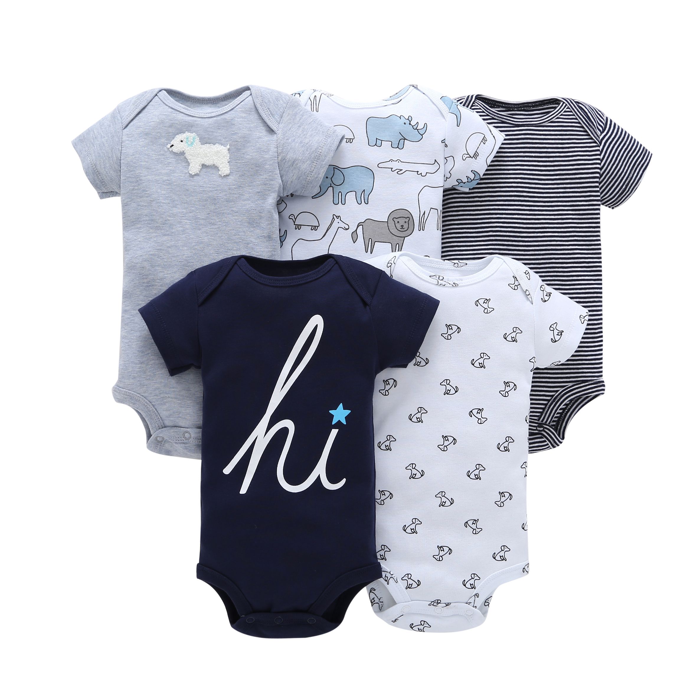 5PCs Cutest Baby Newborn Cotton Long-sleeve Baby Boy Onesies/Bodysuit/sleepsuit
Summer Wear Short Sleeve Infant  Clothing Baby Bodysuits Cotton Jumper Baby