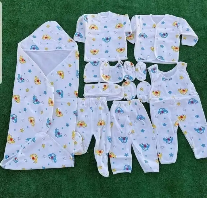 Lucky Star 11 Pieces Unisex New Born Baby Receiving Set Newborn Baby  Clothes Toddler Long Sleeve Romper Pants+Hat+Bibs Fall Winter Infant Baby Outfits soft durable and cozy set for girls and boys