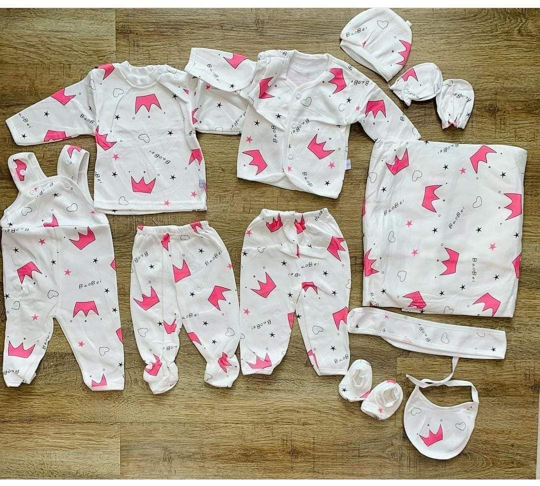 Lucky Star 11 Pieces Unisex New Born Baby Receiving Set Newborn Baby  Clothes Toddler Long Sleeve Romper Pants+Hat+Bibs Fall Winter Infant Baby Outfits soft durable and cozy set for girls and boys