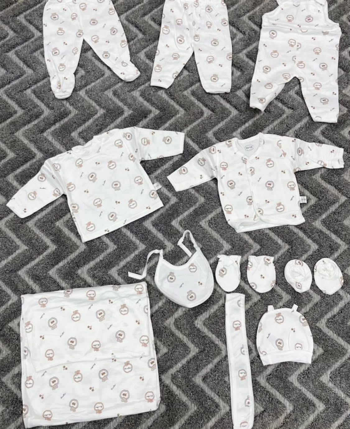 Lucky Star 11 Pieces Unisex New Born Baby Receiving Set Newborn Baby  Clothes Toddler Long Sleeve Romper Pants+Hat+Bibs Fall Winter Infant Baby Outfits soft durable and cozy set for girls and boys