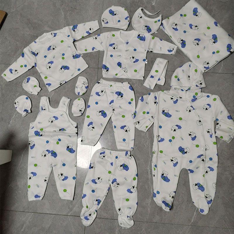 Lucky Star 11 Pieces Unisex New Born Baby Receiving Set Newborn Baby  Clothes Toddler Long Sleeve Romper Pants+Hat+Bibs Fall Winter Infant Baby Outfits soft durable and cozy set for girls and boys