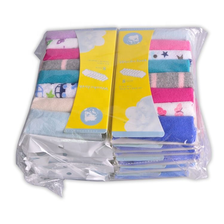 8Pcs Assorted Colors Infant Newborn Bath Towels & Wash Cloths – Ultra-Soft, Absorbent Cotton Baby Face Towels, Gentle on Sensitive Skin, Reusable & Durable Baby Essentials for Daily Use